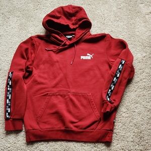 Puma Men's Bold Red Hoodie with Logo